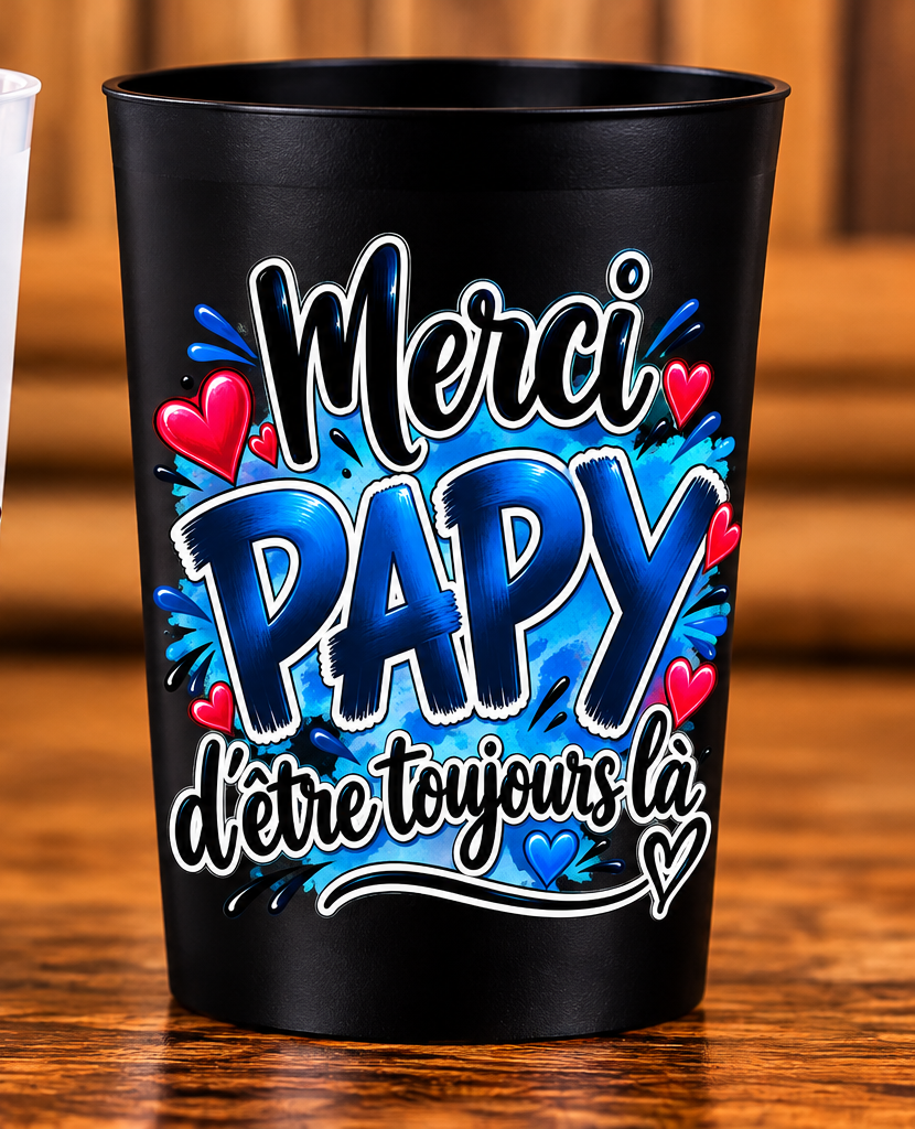 Gobelet Merci Papy – D’être toujours là – Noir