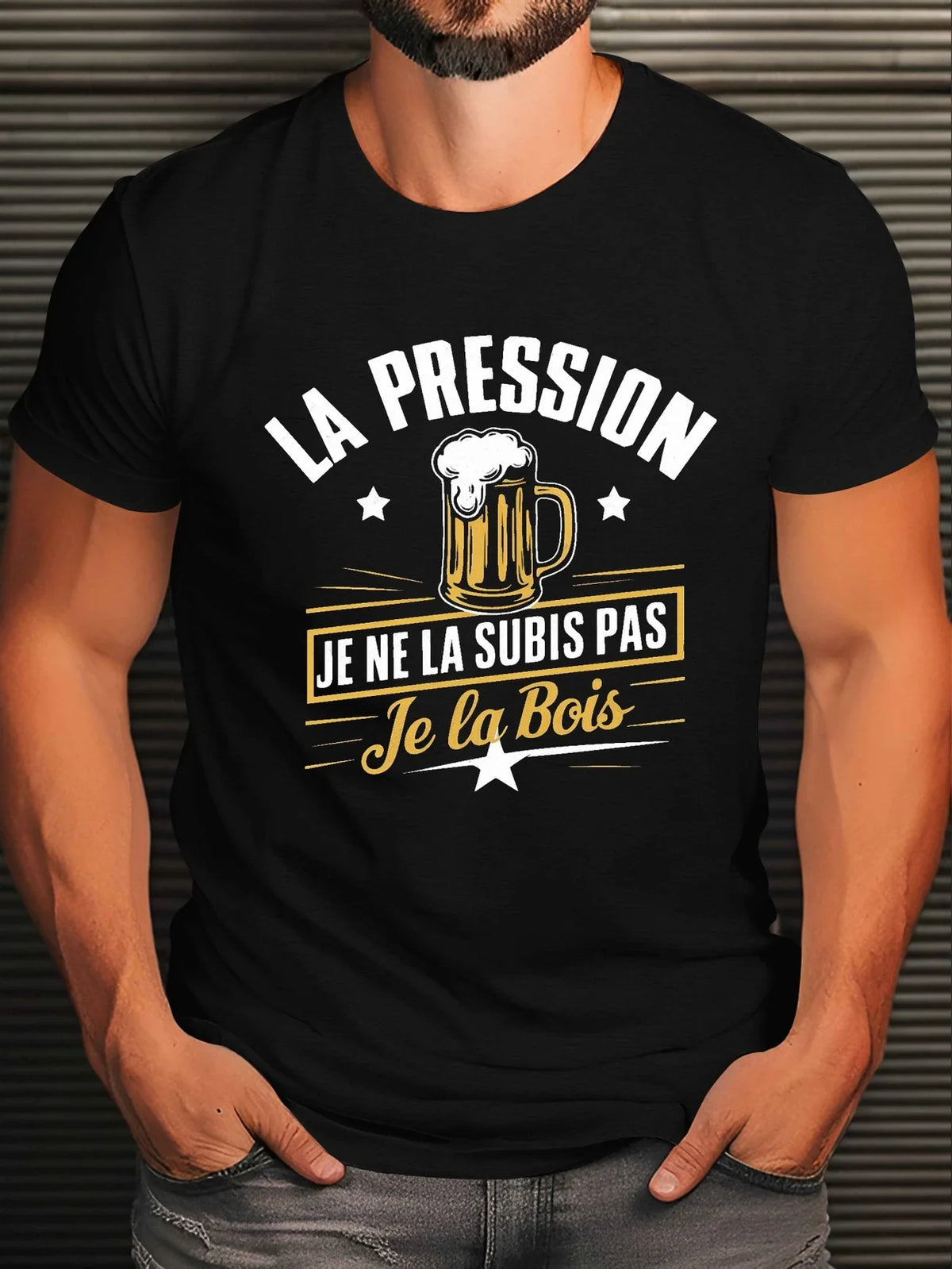 🍻 Humorous T-shirt – "I don't succumb to pressure... I drink it"