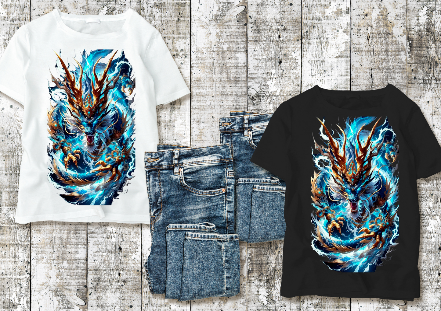 đ T-shirt Dragon Bleu LĂ©gendaire â Puissance & ĂlĂ©gance