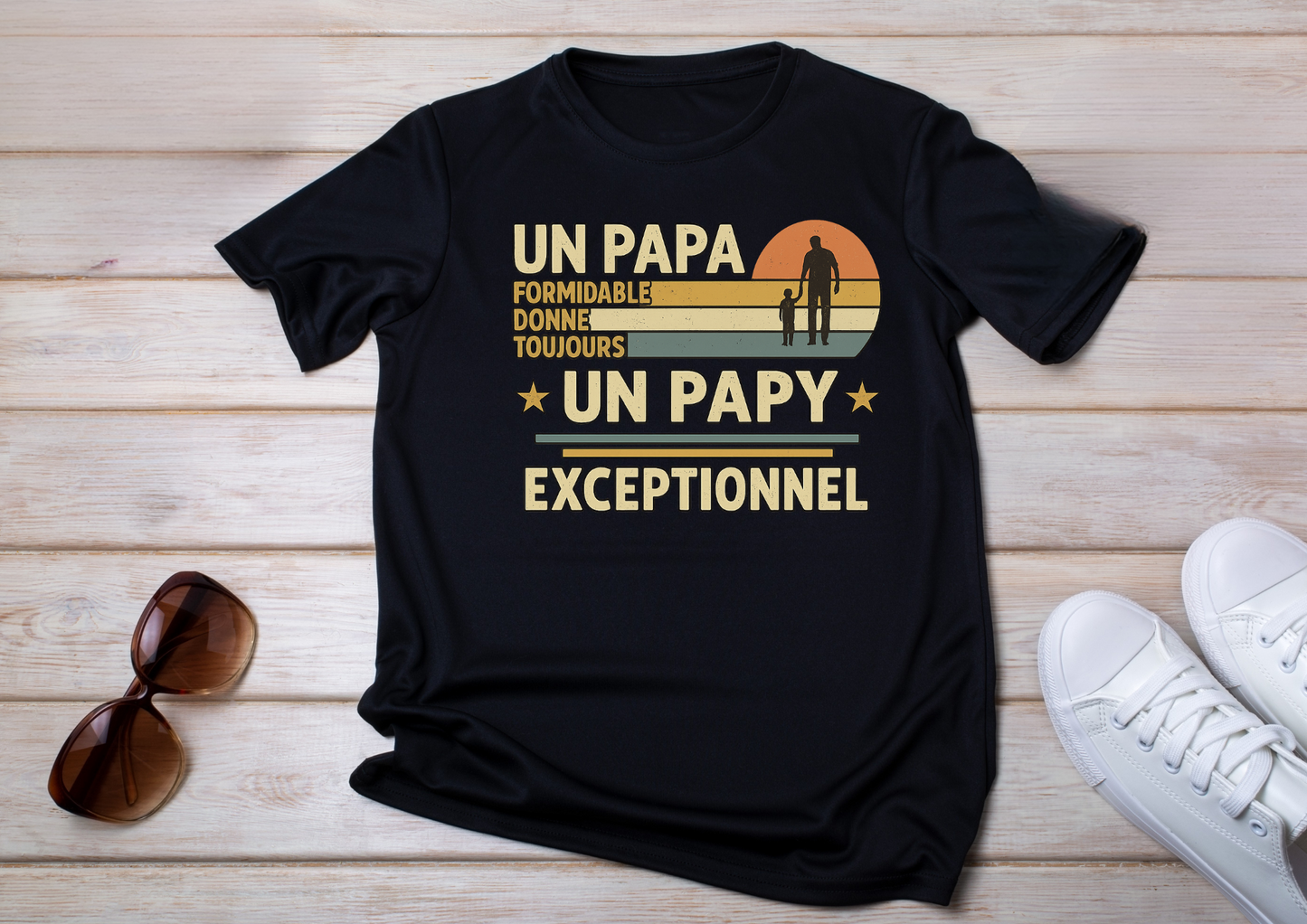 T-shirt « Un papa formidable donne toujours un papy exceptionnel »