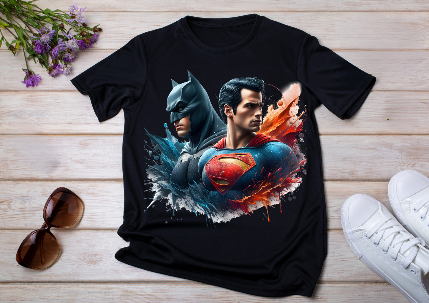 T-shirt Batman et Superman