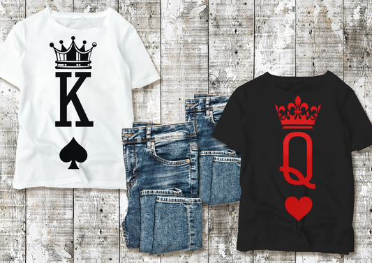 👑 Couple Duo T-shirt – King & Queen
