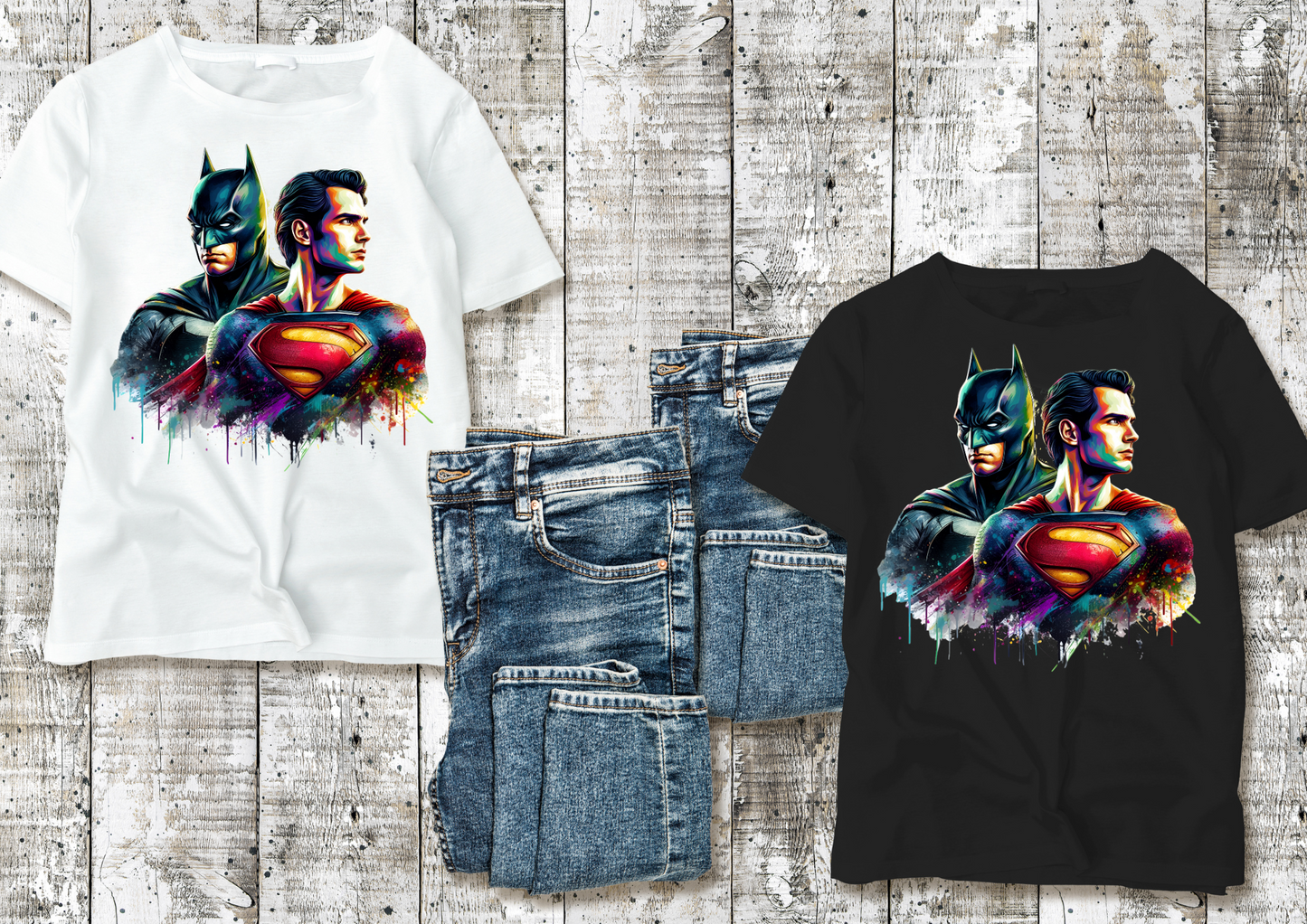 T-shirt Batman et Superman