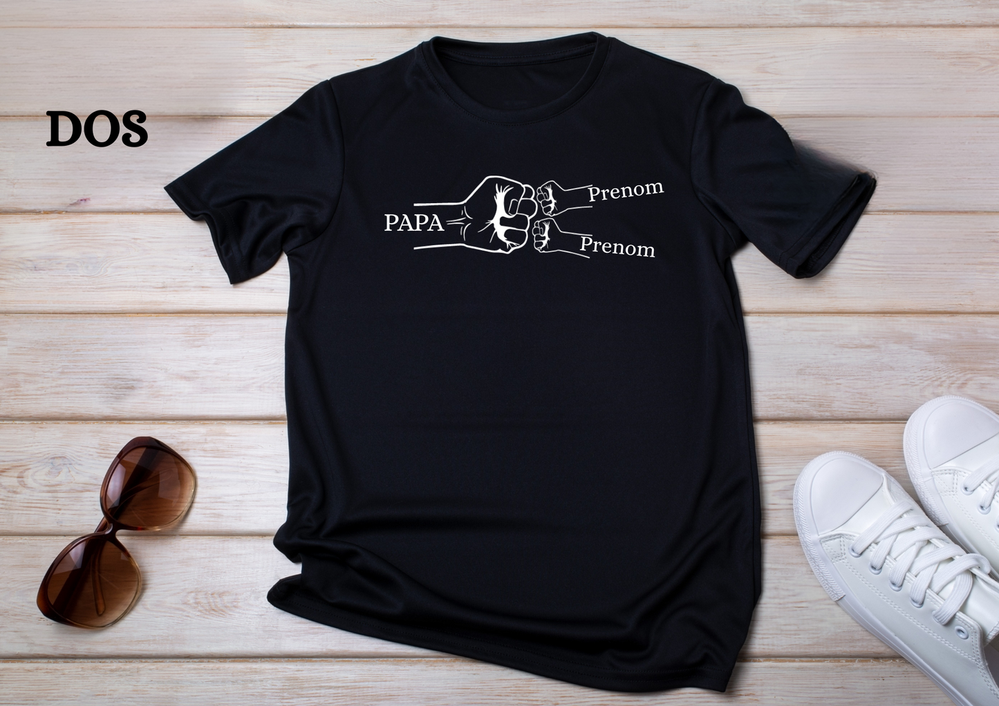 👕 T-shirt Personnalisable Papa & Enfants – Poing Fist Bump