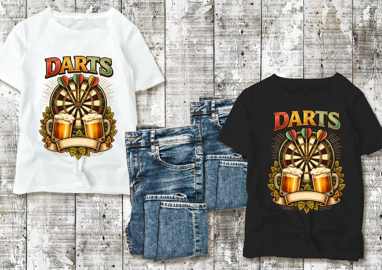 T-shirt DARTS – Cible & Bières 🍺