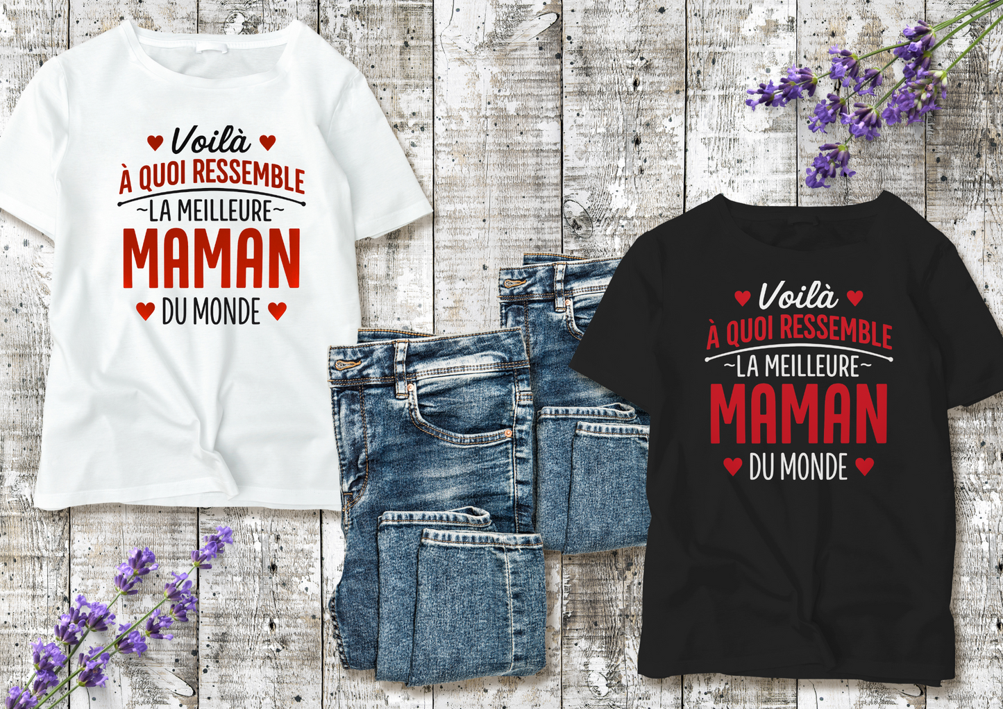 🖤 T-shirt Femme - Voilà à quoi ressemble la meilleure Maman du monde 🖤