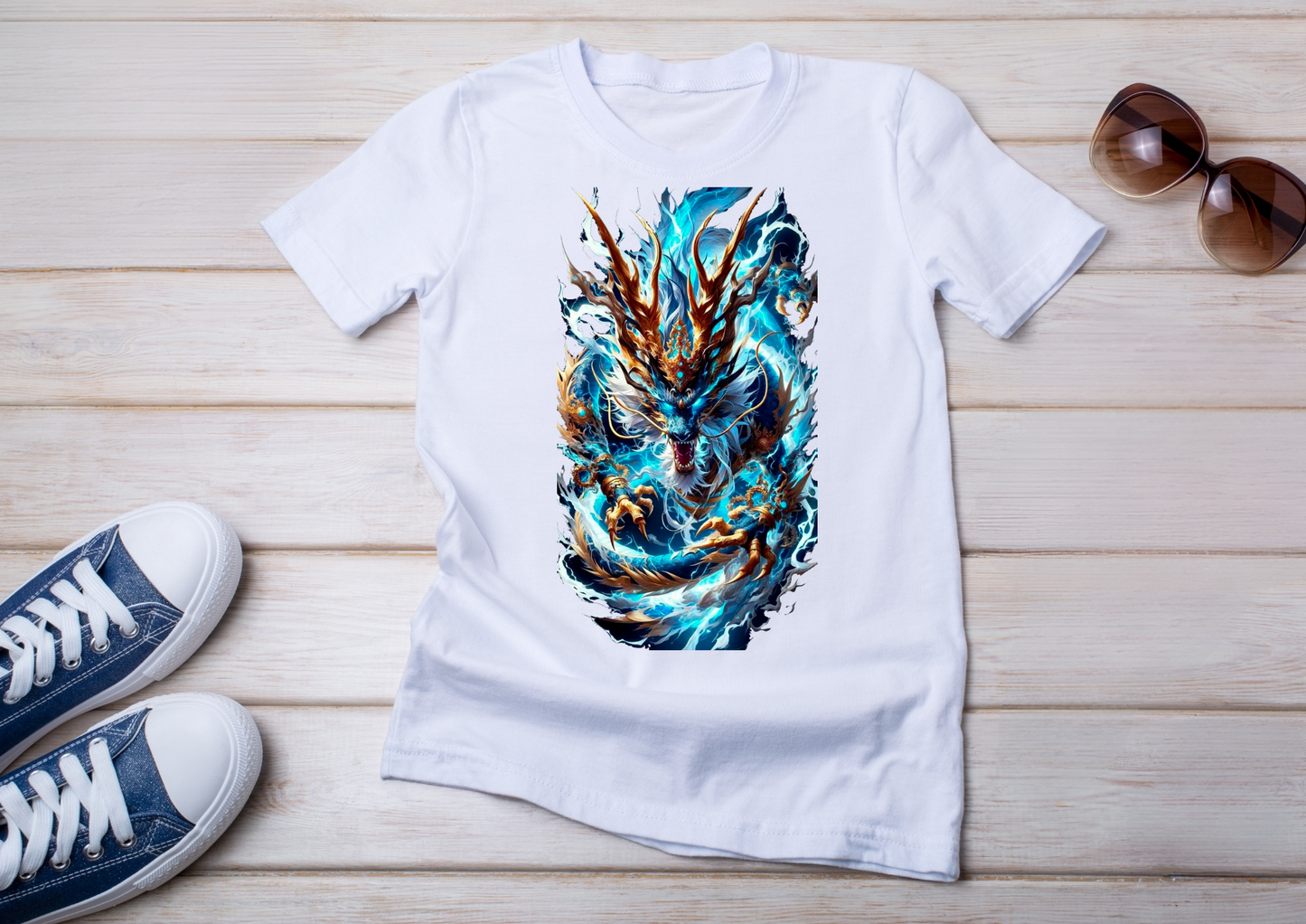 đ T-shirt Dragon Bleu LĂ©gendaire â Puissance & ĂlĂ©gance