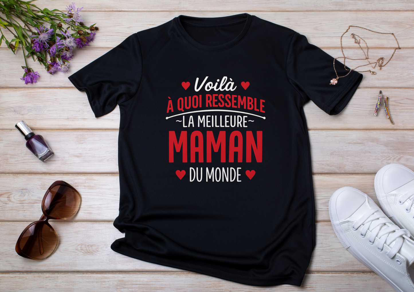 🖤 T-shirt Femme - Voilà à quoi ressemble la meilleure Maman du monde 🖤