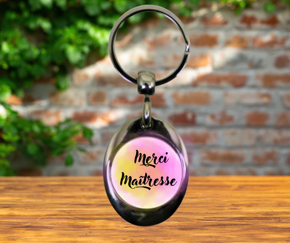 Porte clé jeton de caddie Maitre et Maitresse