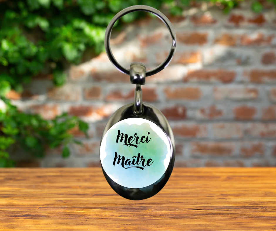Porte clé jeton de caddie Maitre et Maitresse