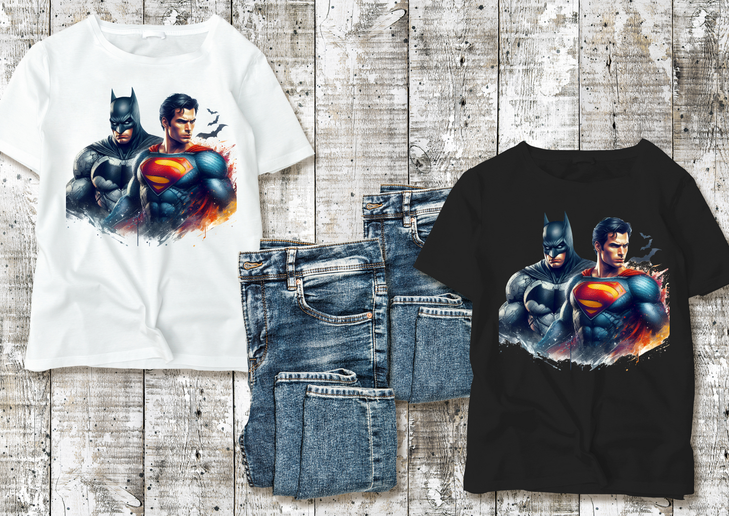 T-shirt Batman et Superman