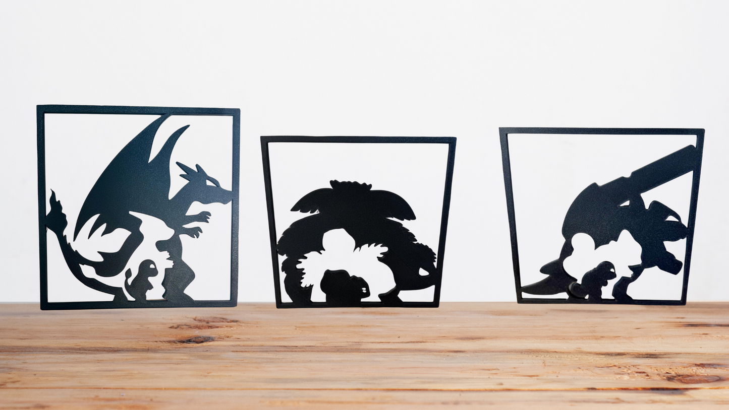 Décoration Murale Pokémon – Silhouettes 3D (≈24 cm)