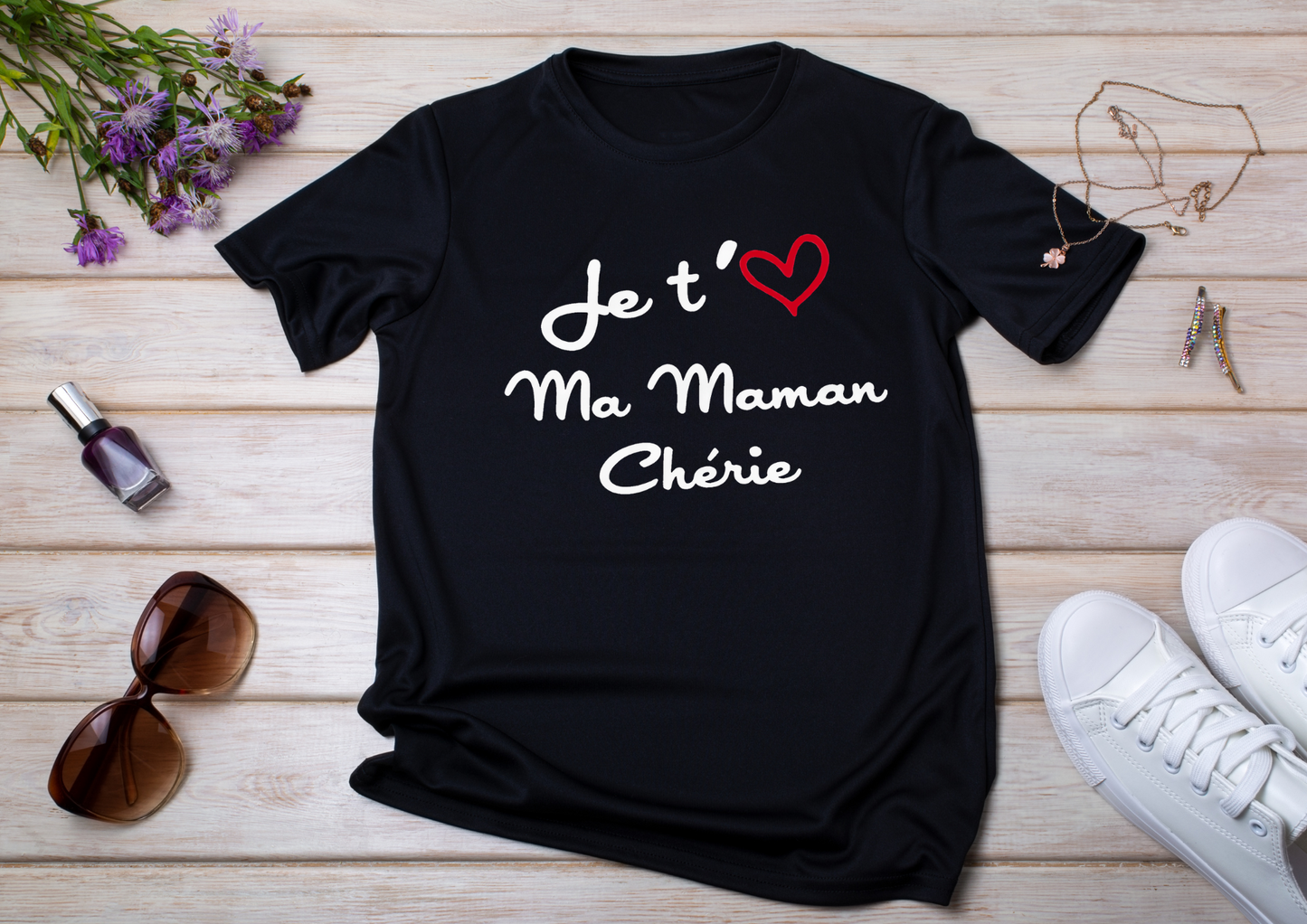👚 Tee-shirt « Je t’❤️ Ma Maman Chérie »