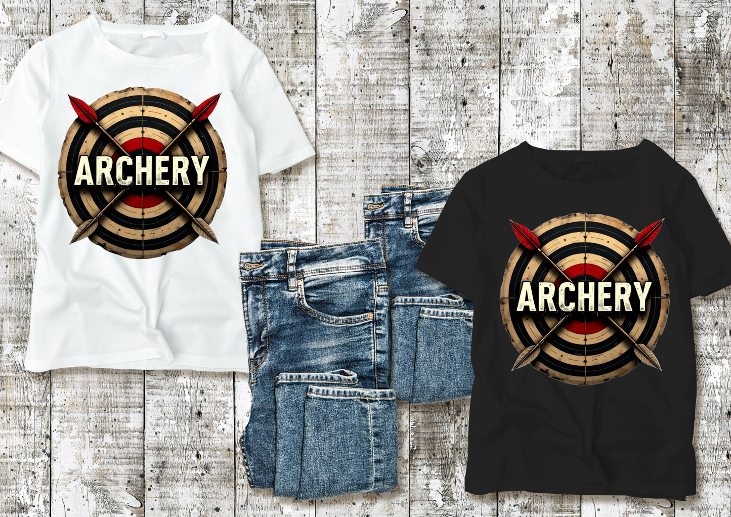 🎯 T-shirt Archerie – Cible Vintage & Flèches croisées