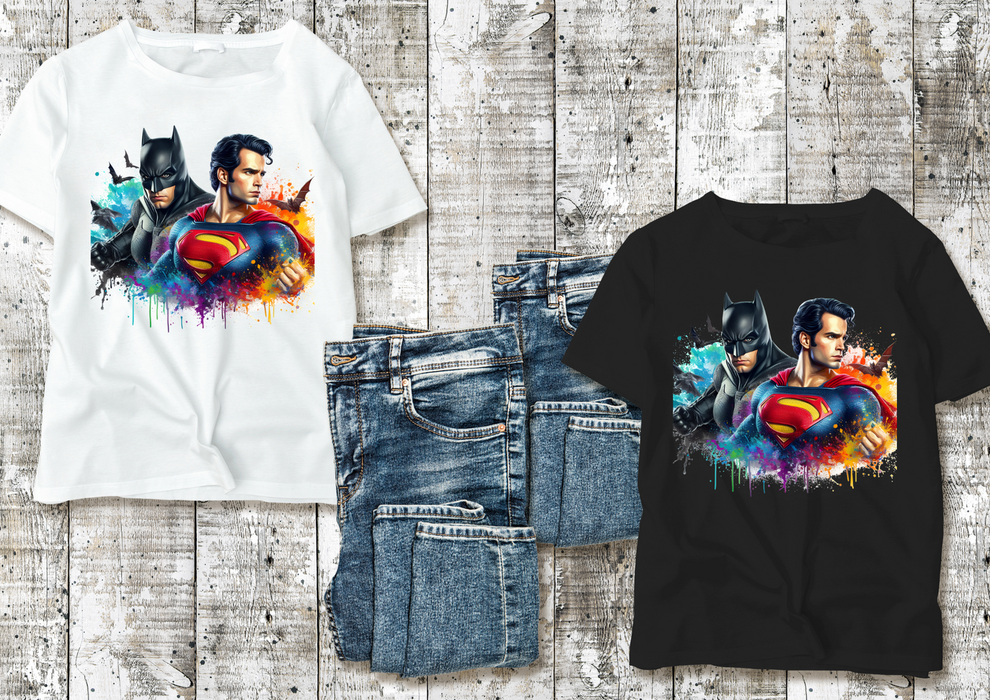 T-shirt Batman et Superman