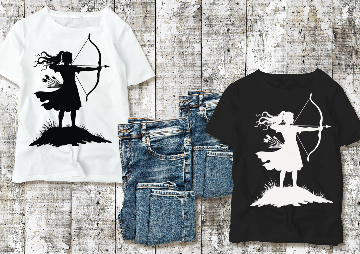 T-shirt enfants "Archère Silhouette" – Style Élégant & Puissant