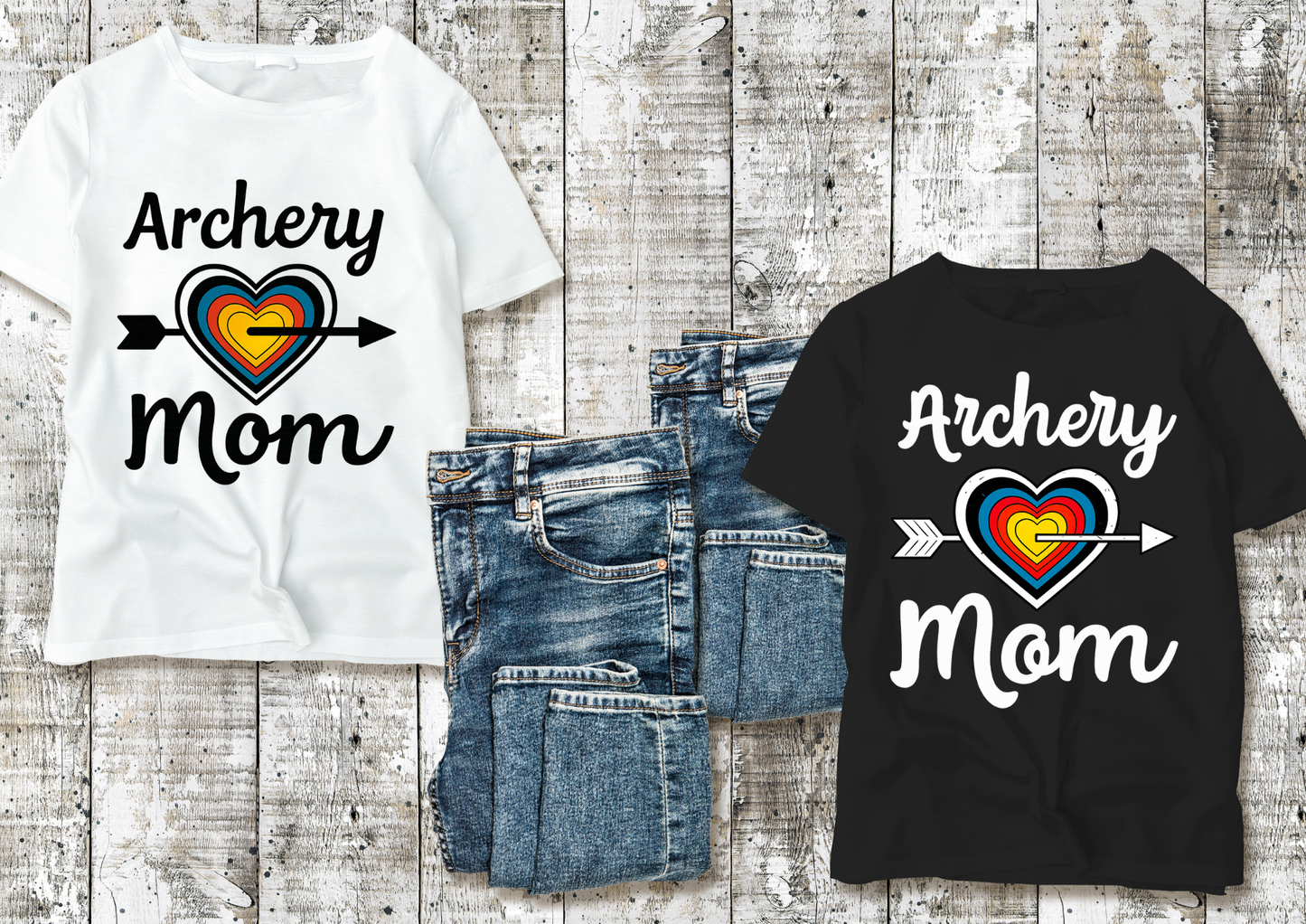 ❤️🏹 Tee-shirt "ARCHERY MOM" - Cœur cible pour mamans archères