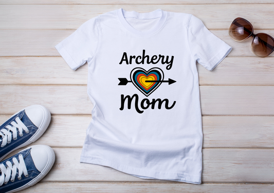 ❤️🏹 "ARCHERY MOM" T-Shirt - Target Heart for Archery Moms
