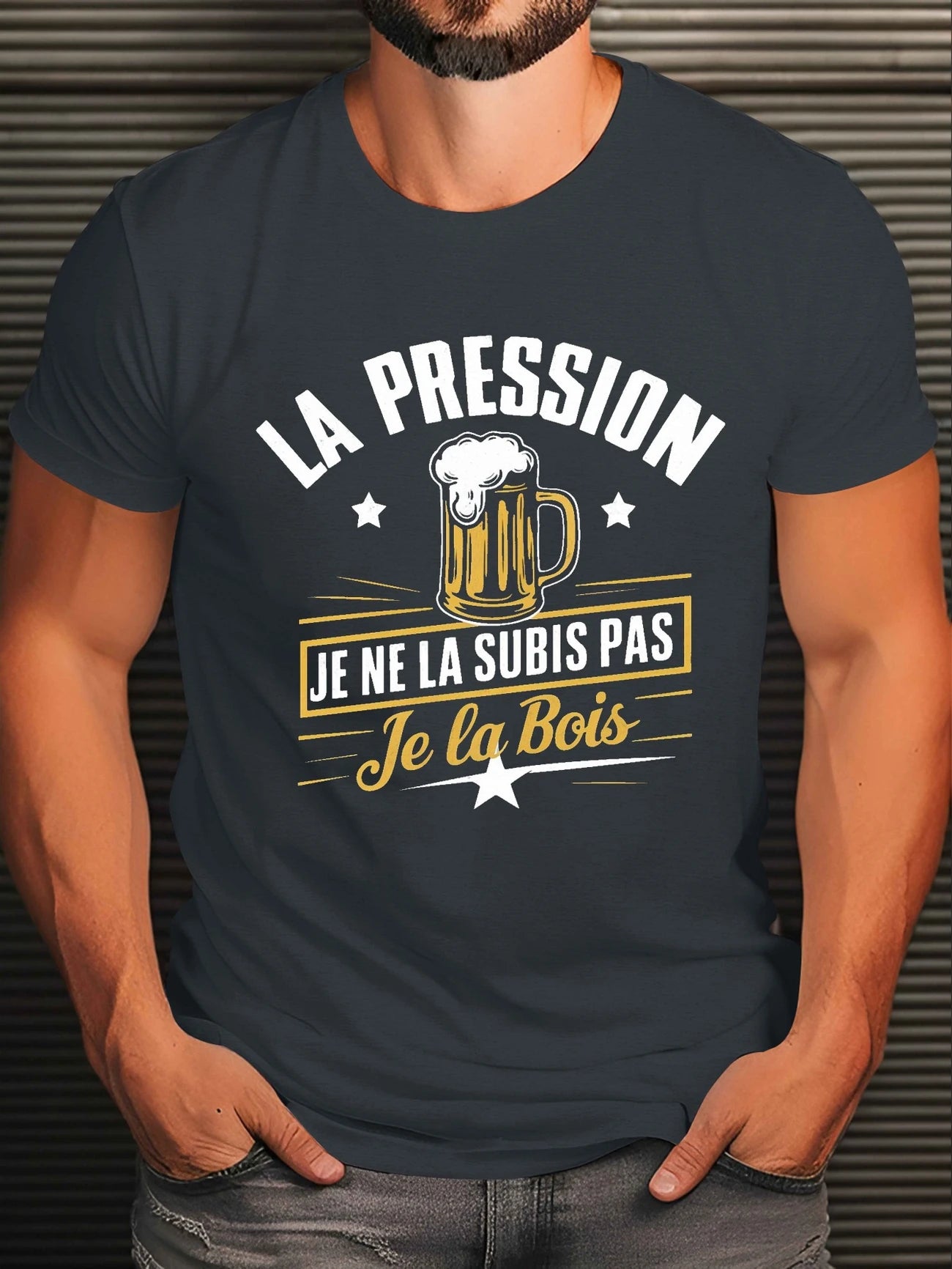 š» Tee-shirt Humour ā "La pression, je ne la subis pas⦠je la bois"