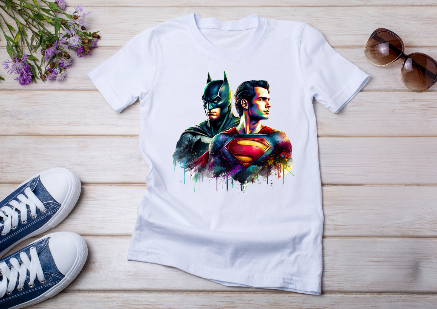 T-shirt Batman et Superman