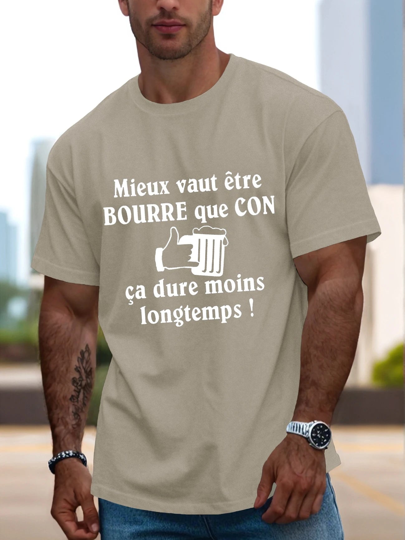 T-shirt Humoristique "Mieux vaut être bourré que con"