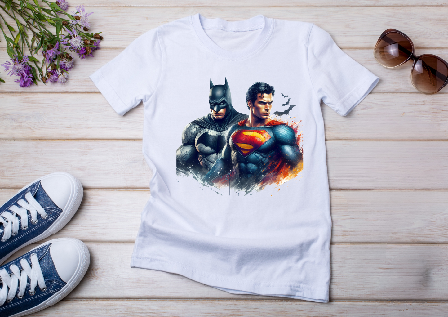 T-shirt Batman et Superman