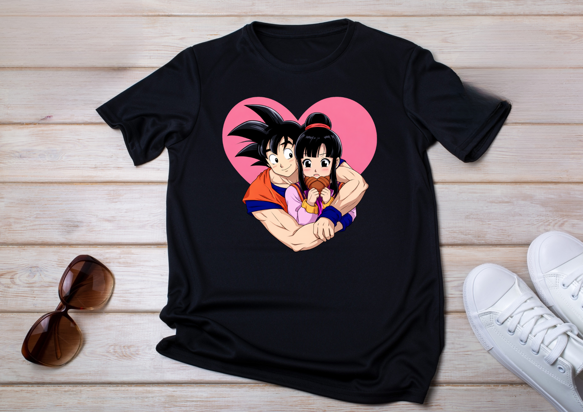 Tee-shirt noir Version Animé Love
