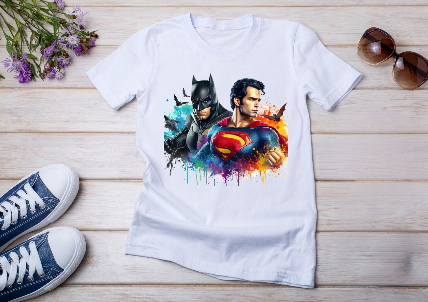 T-shirt Batman et Superman