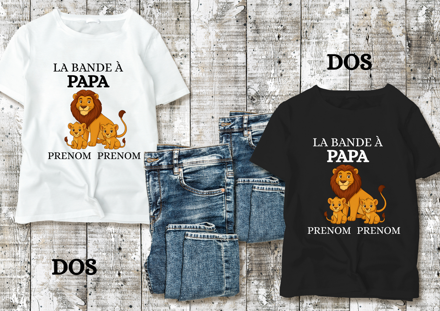 👕 T-shirt "La bande à Papa" personnalisé