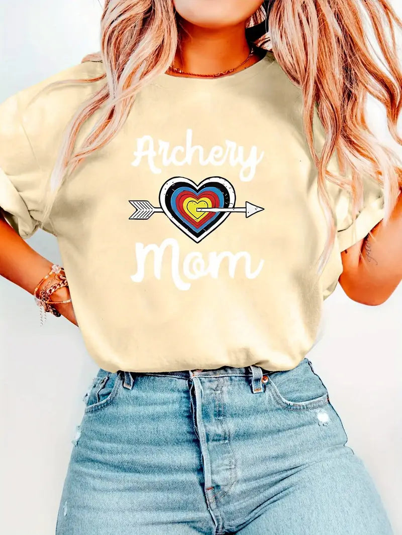 ❤️🏹 Tee-shirt "ARCHERY MOM" - Cœur cible pour mamans archères
