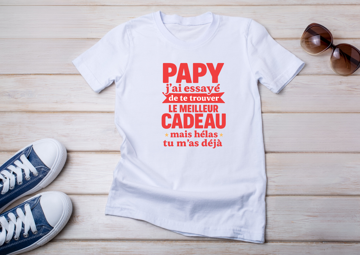 đ T-shirt humour â Papy, le meilleur cadeau câest moi