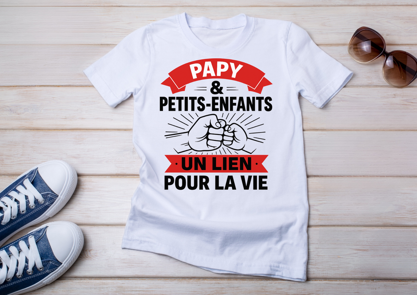 T-shirt « Papy & Petits-Enfants – Un lien pour la vie » 👕