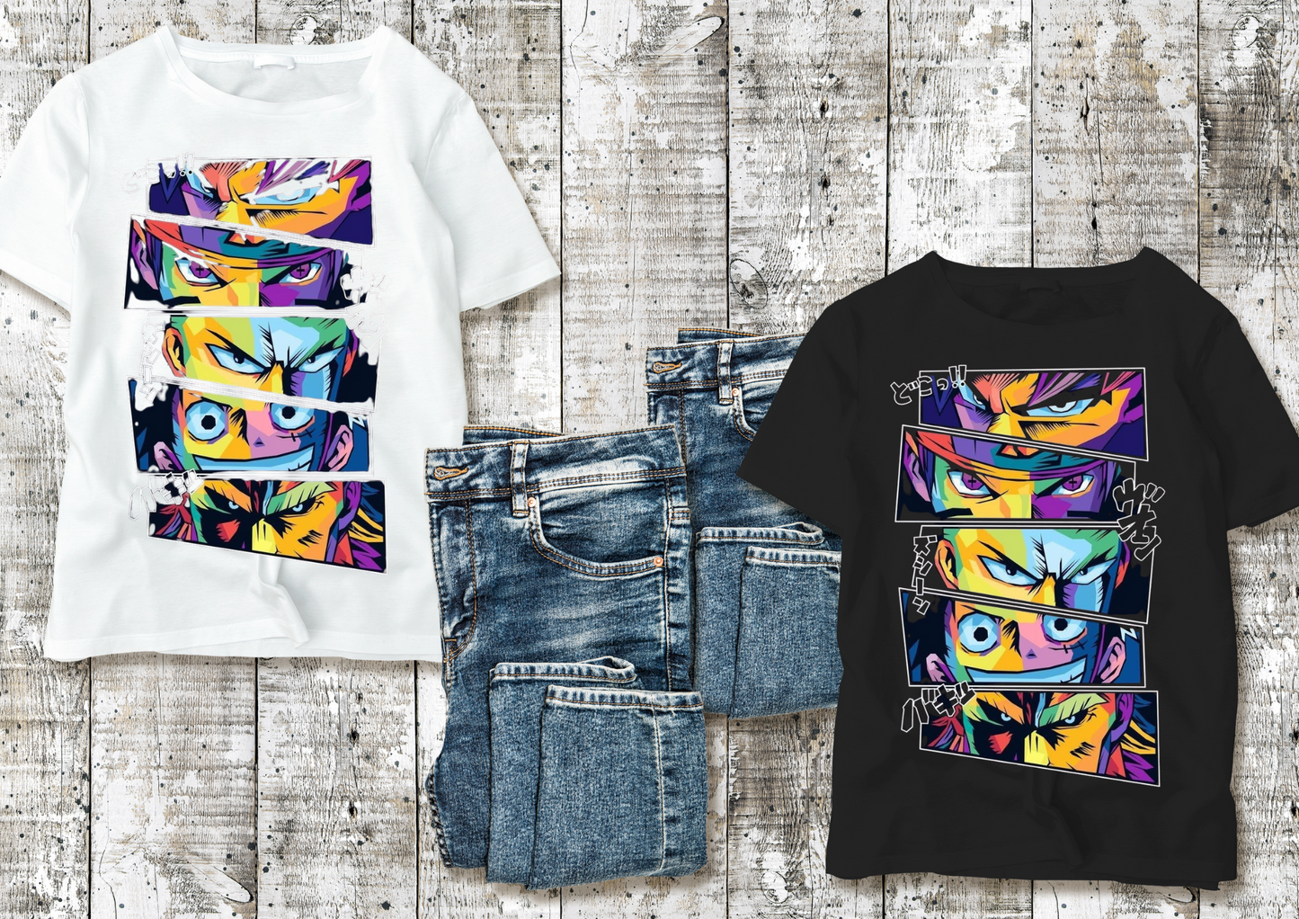 ⚡ T-shirt Anime Héros – Regard de Guerriers enfants