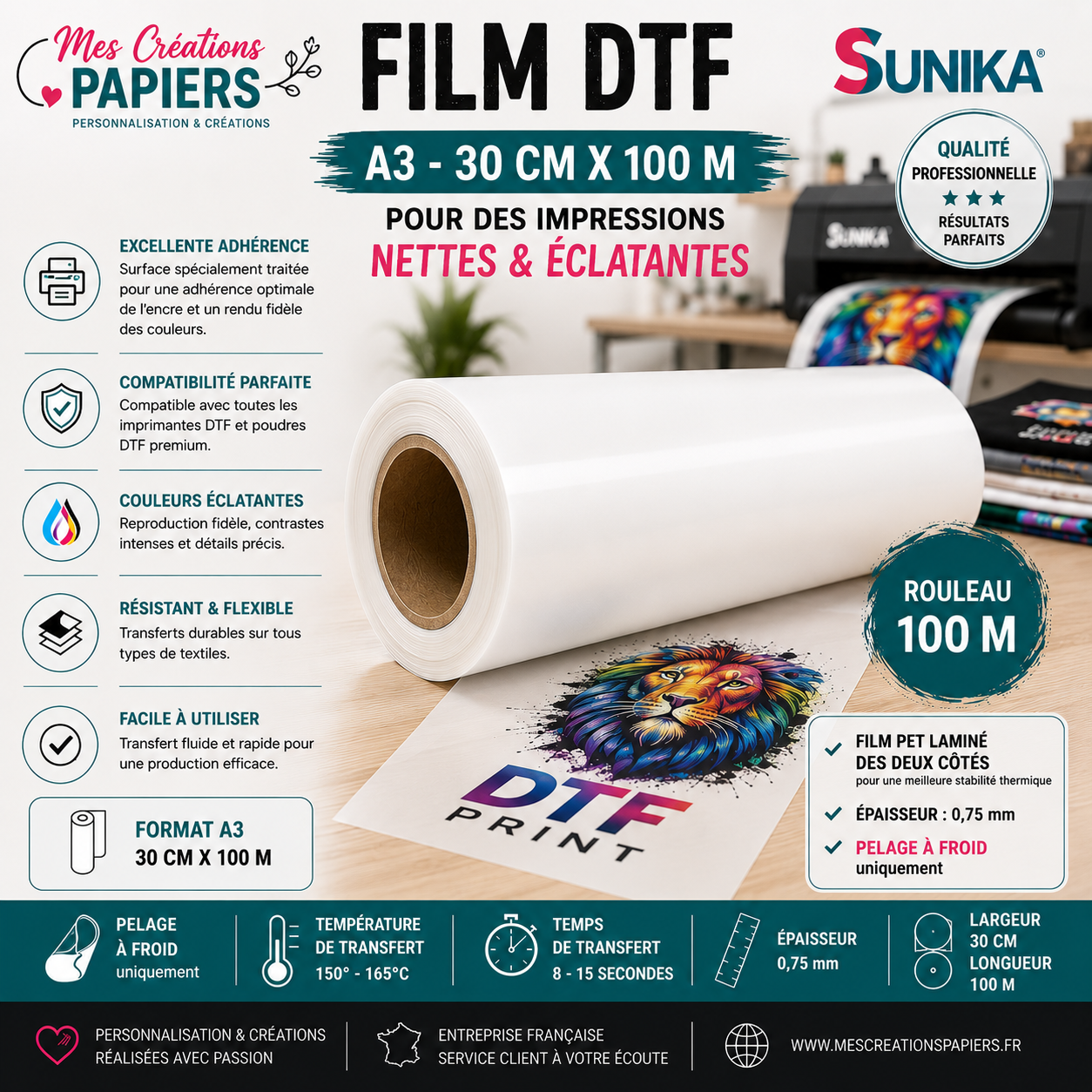 Film DTF A3 30 cm x 100 m