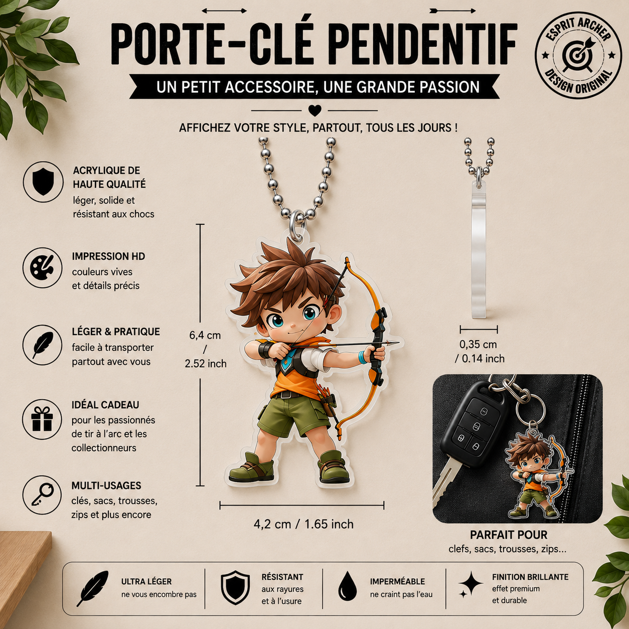 🎯 Acrylic Keychain / Pendant - Little Archer
