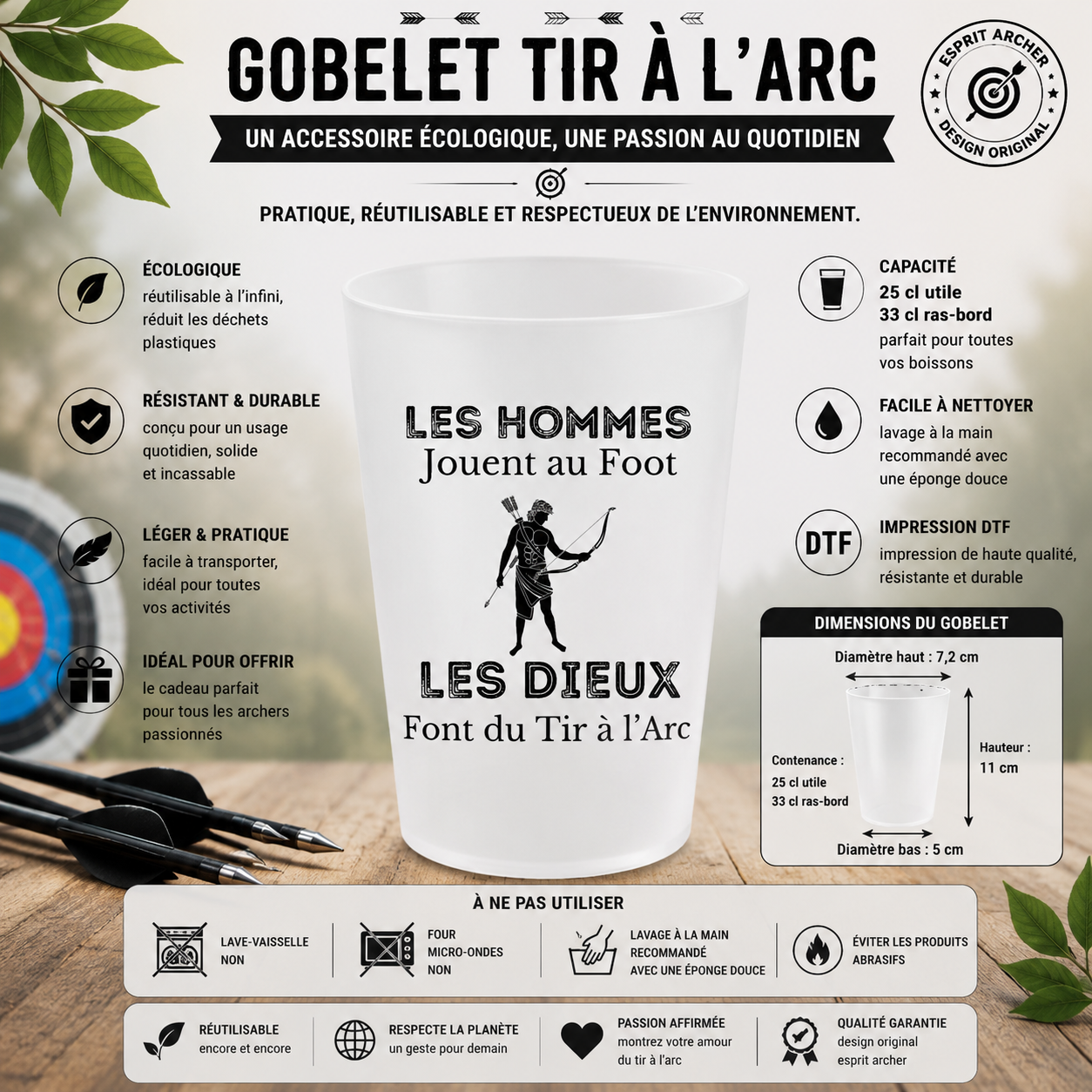 🎯 "Archery" Cups - Humor and Passion Collection