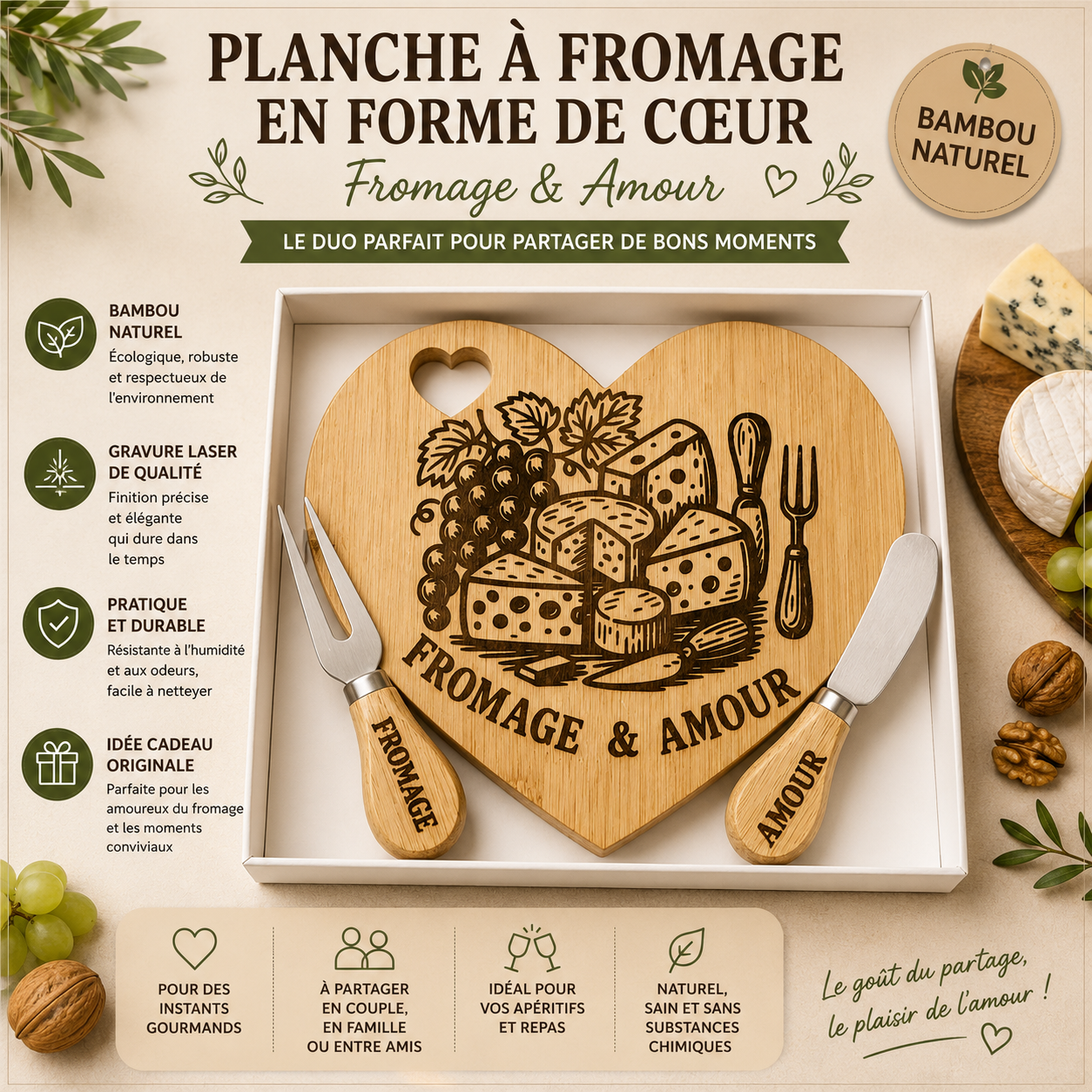 "Fromage & Amour" Cheese Board