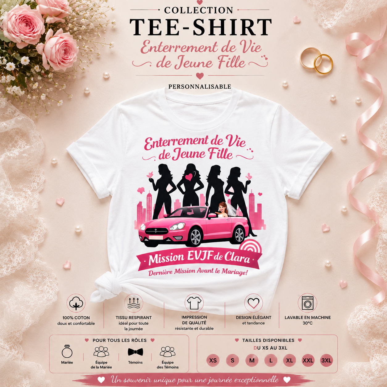 🎀 Personalized Hen Party T-shirt – Hen Do – Hen Party Challenge