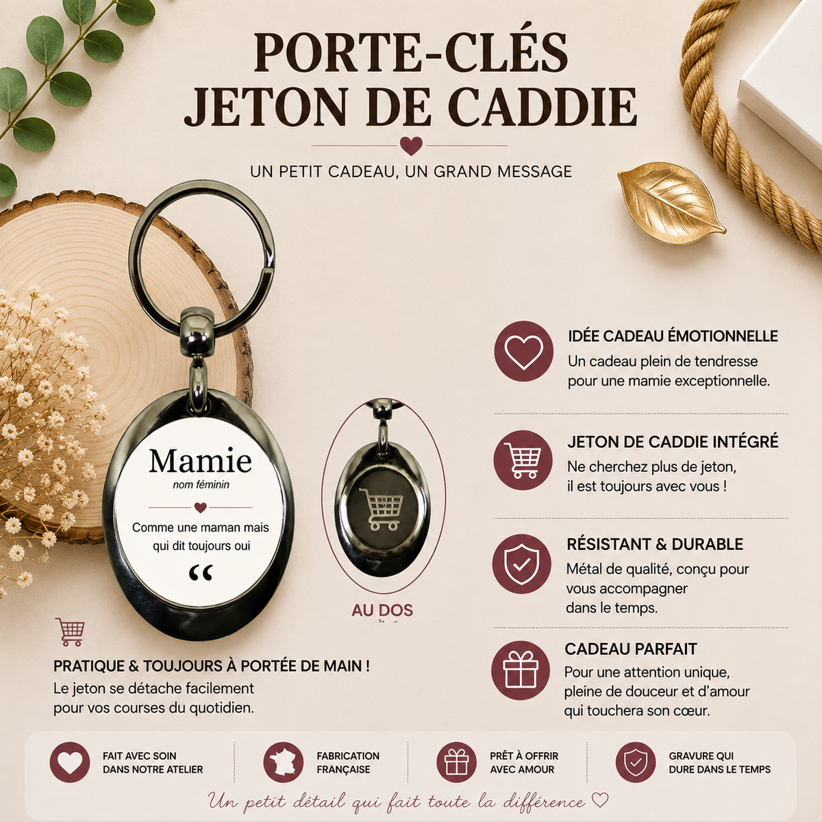Porte clé jeton