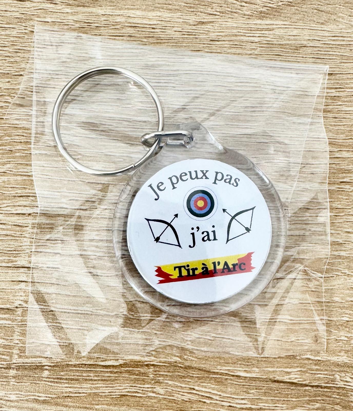 Porte-Clés Recto/Verso en Acrylique - Thème Tir à l'Arc