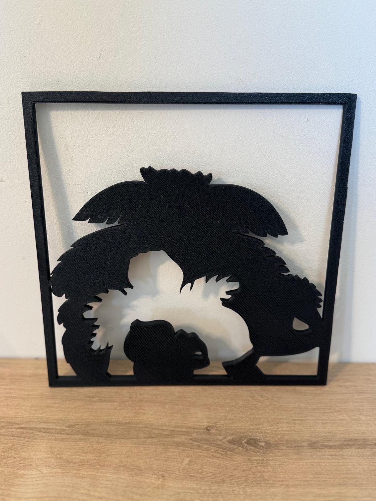 Décoration Murale Pokémon – Silhouettes 3D (≈24 cm)