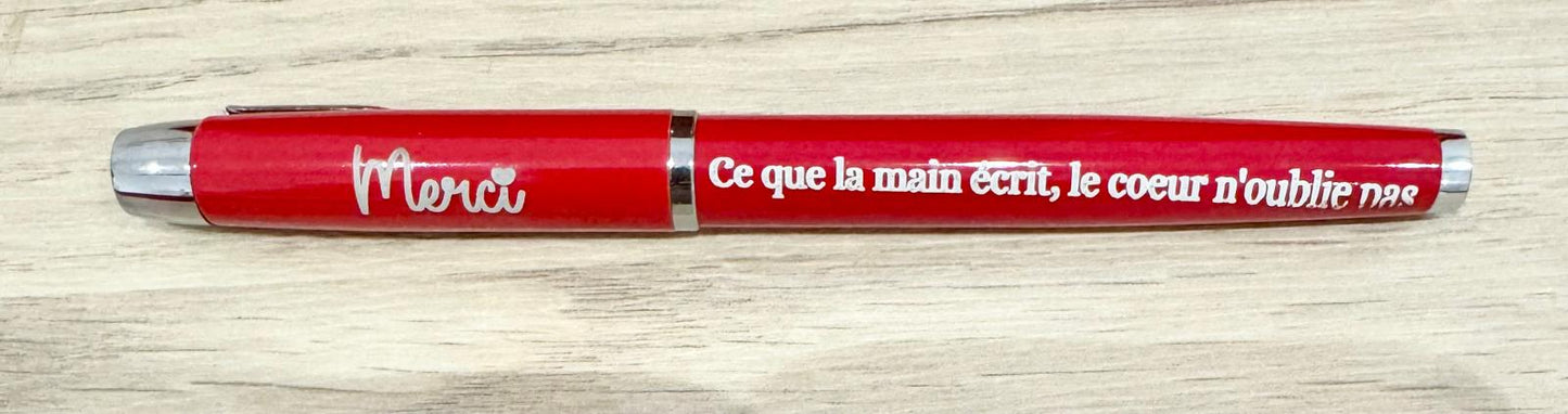 ✨ Coffret Cadeau "Merci" – Carnet & Stylo Gravés avec Boîte Message