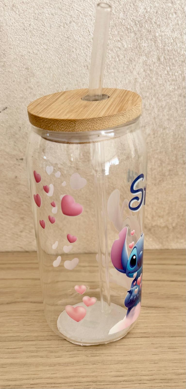 🥤 Gobelet en Verre avec Couvercle Bambou & Paille