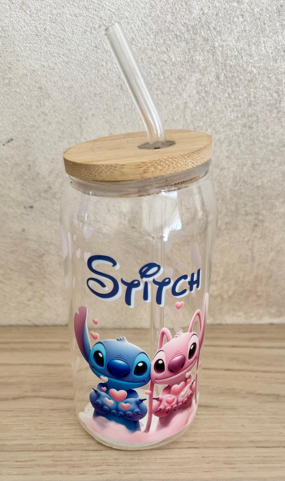 🥤 Gobelet en Verre avec Couvercle Bambou & Paille