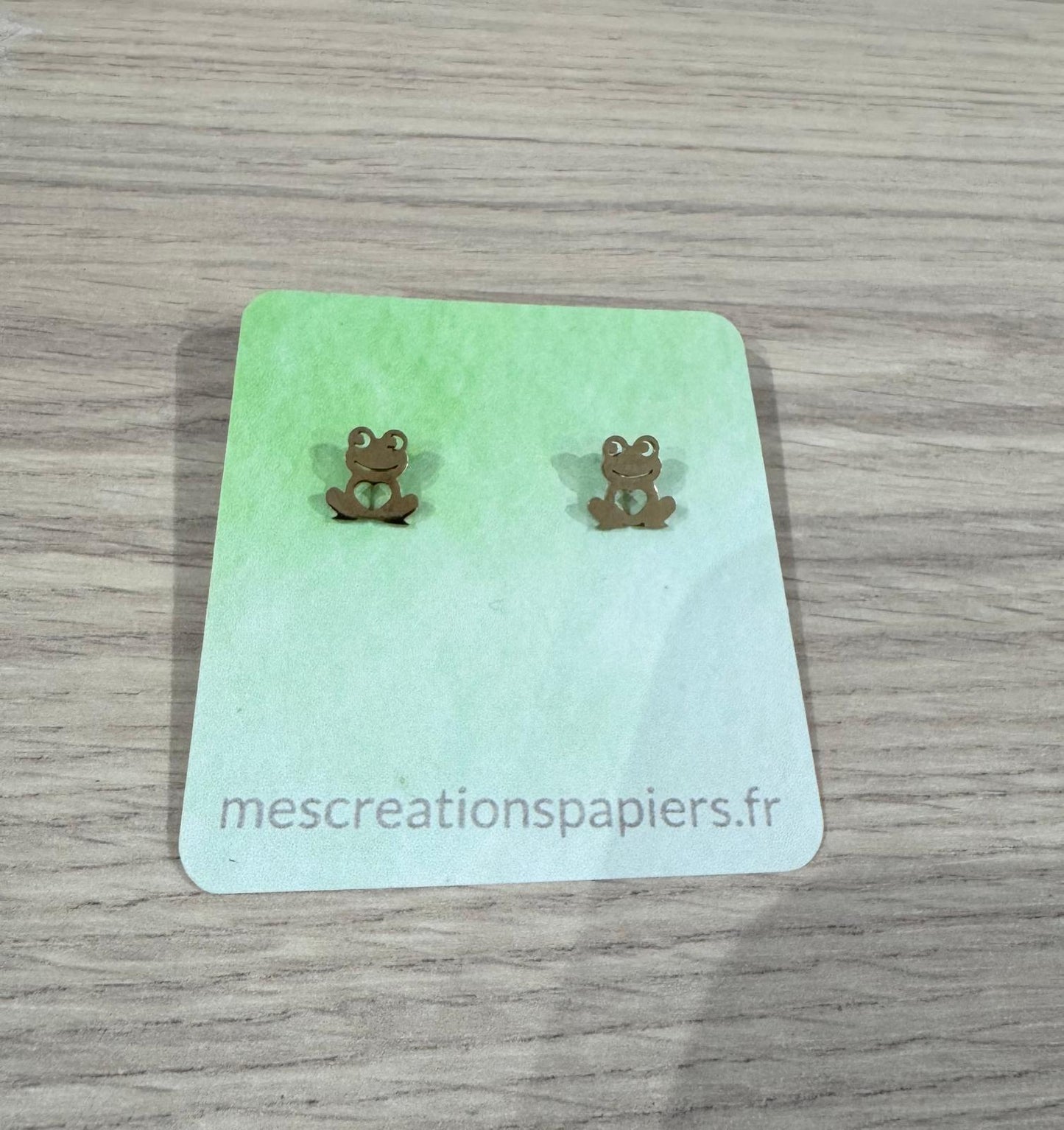 đž Boucles dâOreilles Grenouille â Acier Inoxydable