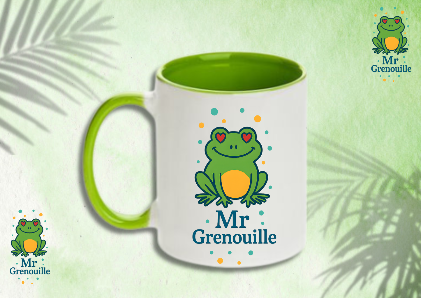 🐸 Mug “Mr Grenouille” – Le roi du marais plein d’amour 💚☕