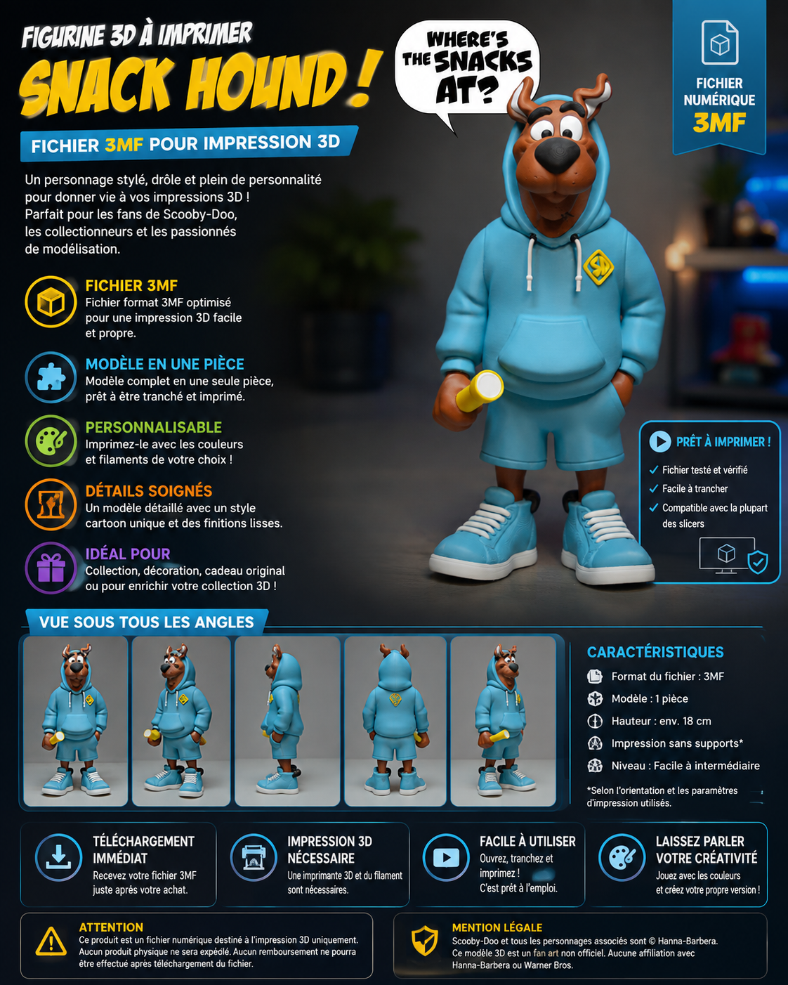 Snack Hound – Figurine 3D à imprimer – Fichier 3MF