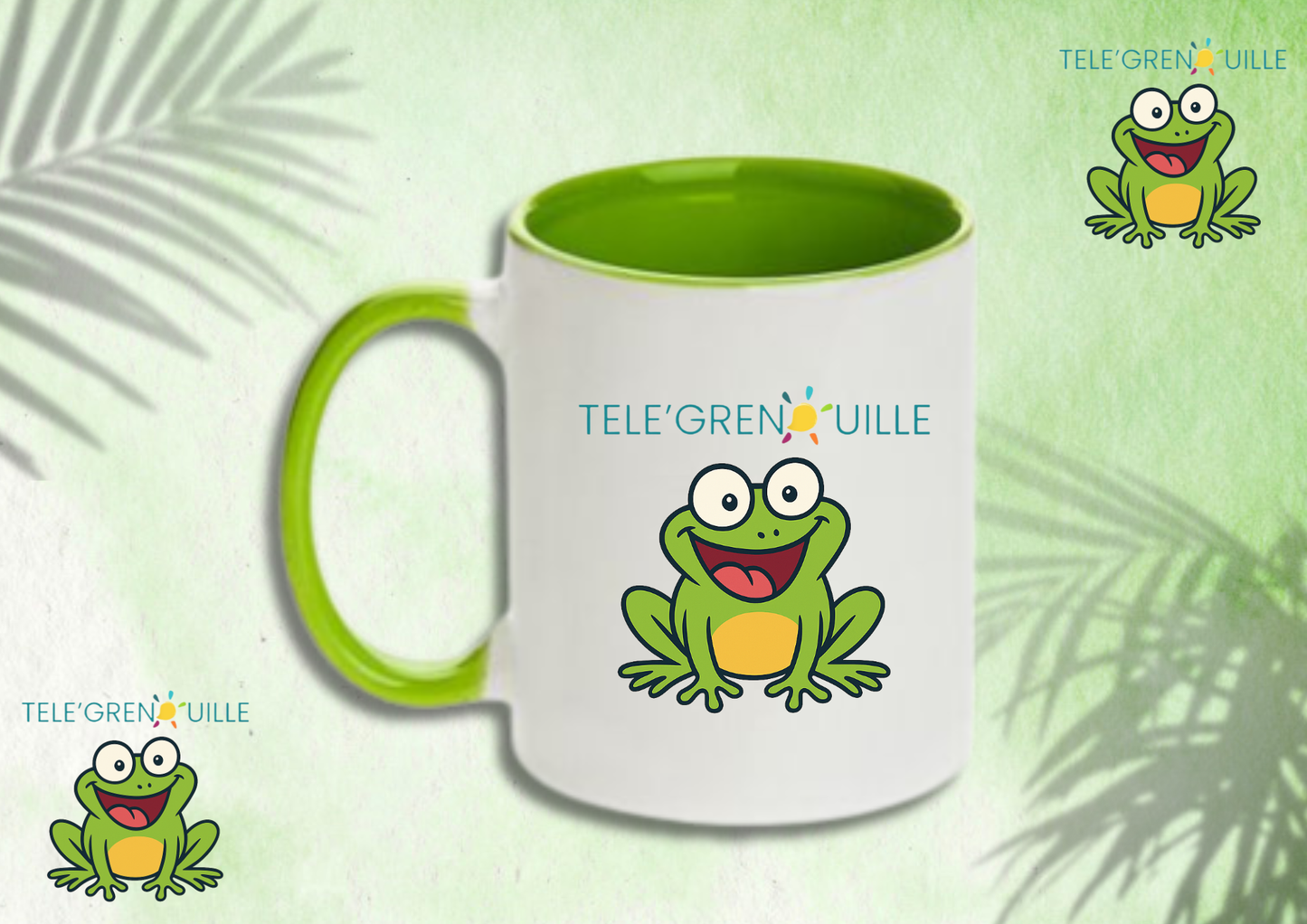 ☕ Mug “TELE’GRENOUILLE” – La tasse qui donne le sourire dès le matin 🐸💚
