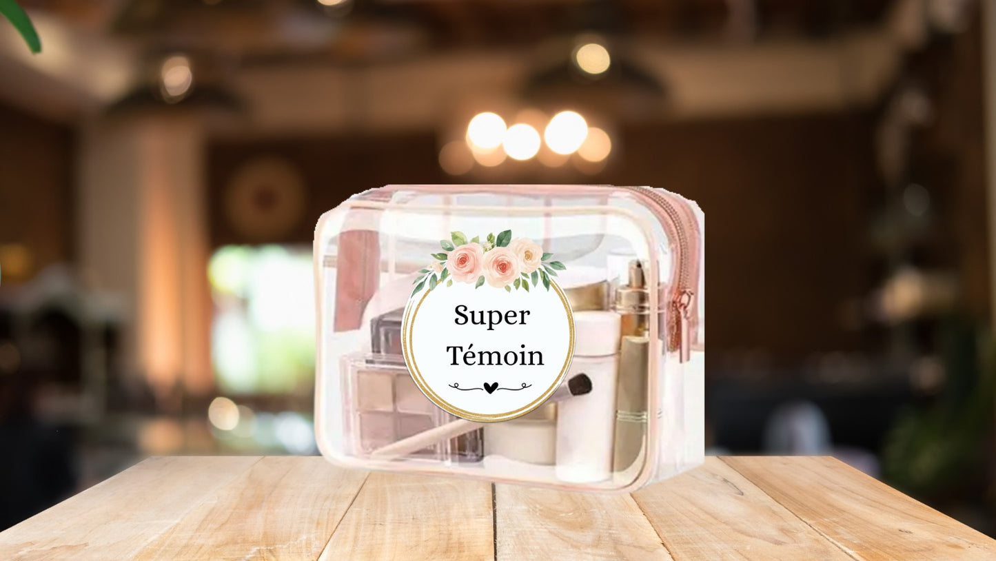 💄 Trousse de Maquillage Transparente – Super Témoin