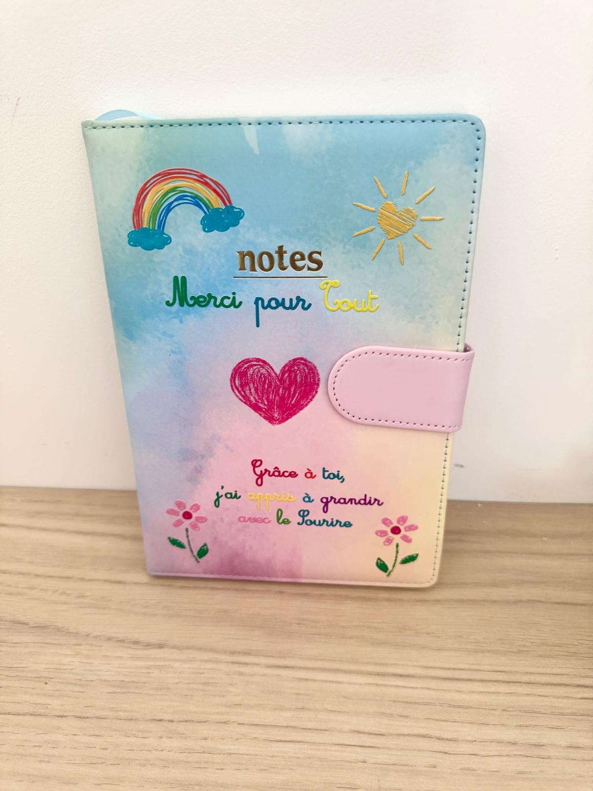 📒 Carnet de Notes "Merci Maîtresse"🌸🌈